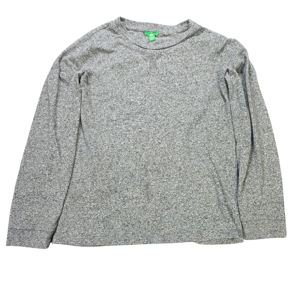 Dip Crewneck Knit Tee Girl's XL 16 Grey Heather Long Sleeve Cotton Blend